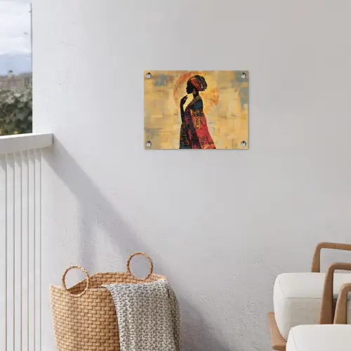Vrouw - Silhouet - Patronen - Sierlijk tuinposter los doek klein -sfeer8
