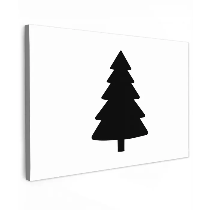 Kerstboom - Zwart - Kerstmis - Feest canvas 2cm klein -z3d