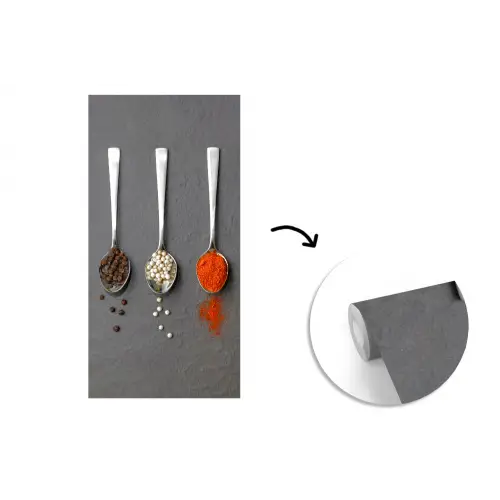 Specerijen - Lepels - Tafel - Rustiek - Kruiden fotobehang vinyl groot -3d