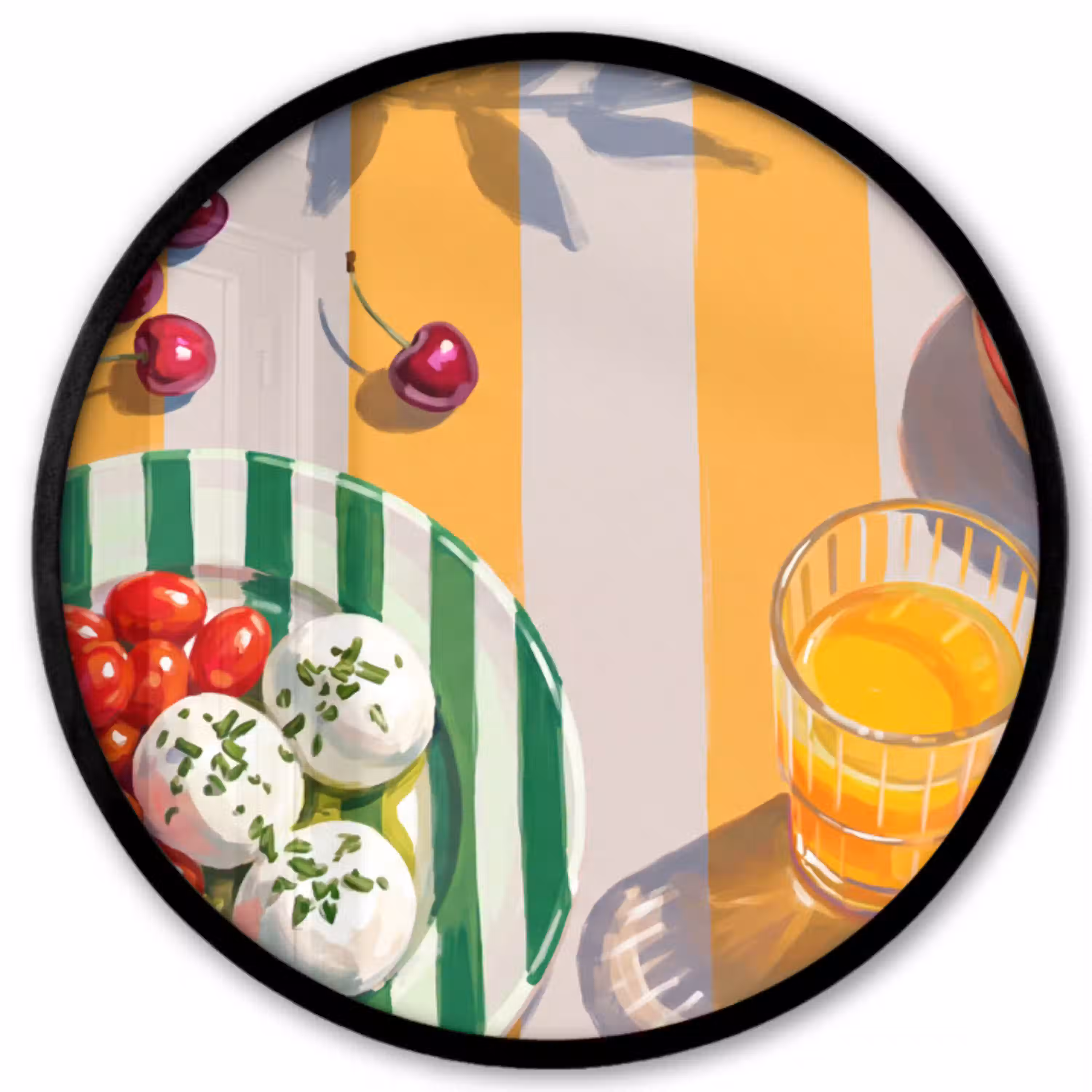 Eten - Zomer - Kleurrijk Fotolijst rond zonder passe partout klein -3d