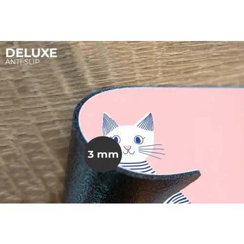 Kat - Illustratie - Minimalistisch - Roze Placemat vinyl groot -closeup