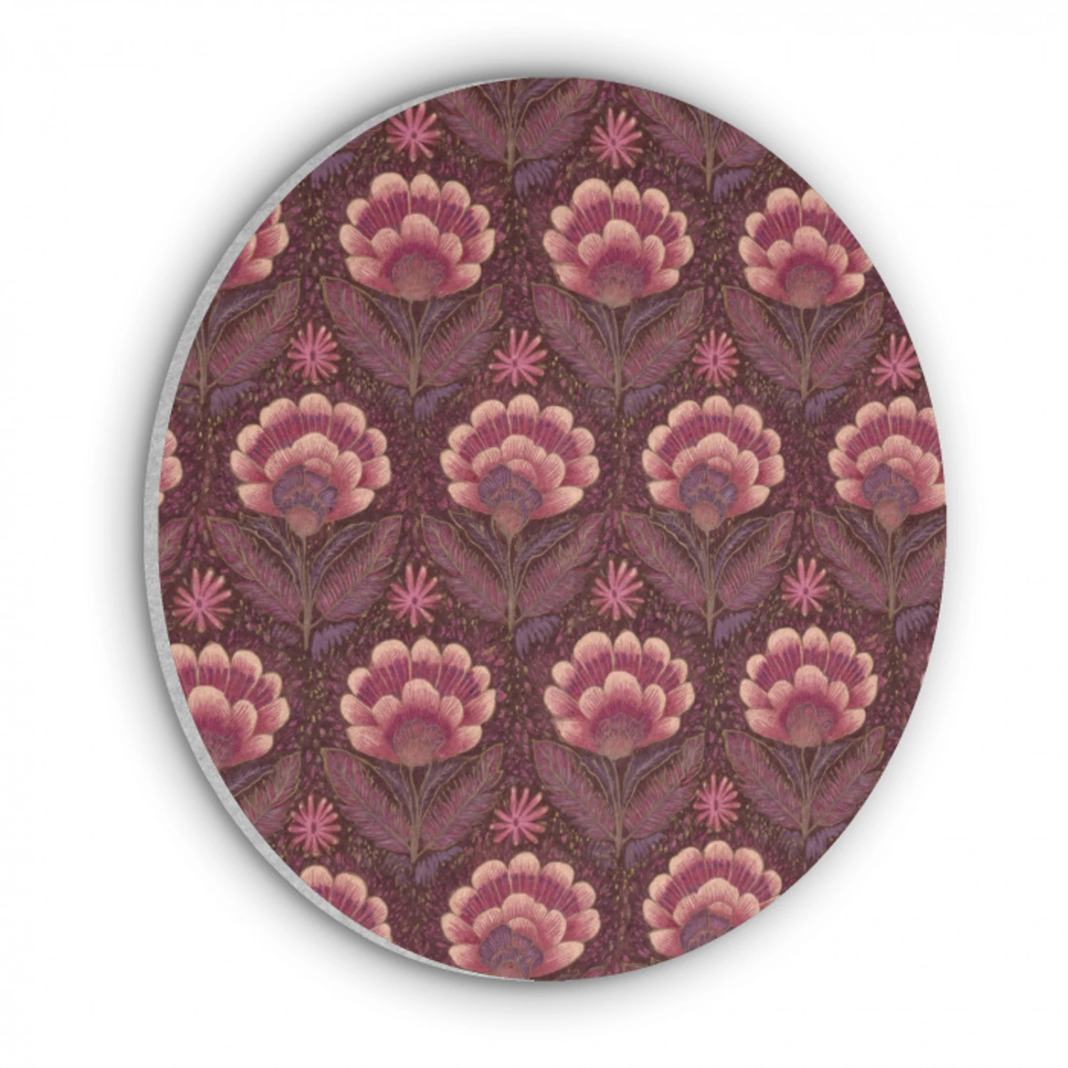 Bloemen - Waaier - Paars Akoestische PET Vilt - Rond klein 838 -3d