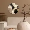 Abstract - Vormen - Modern - Beige Wandcirkel kunststof plaat 5mm dik klein -sfeer1