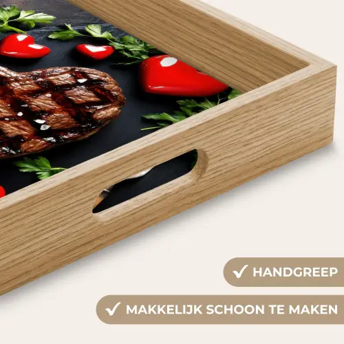 Steak - Hart - Bestek Dienblad Rechthoek middel -USP_HandgreepNL