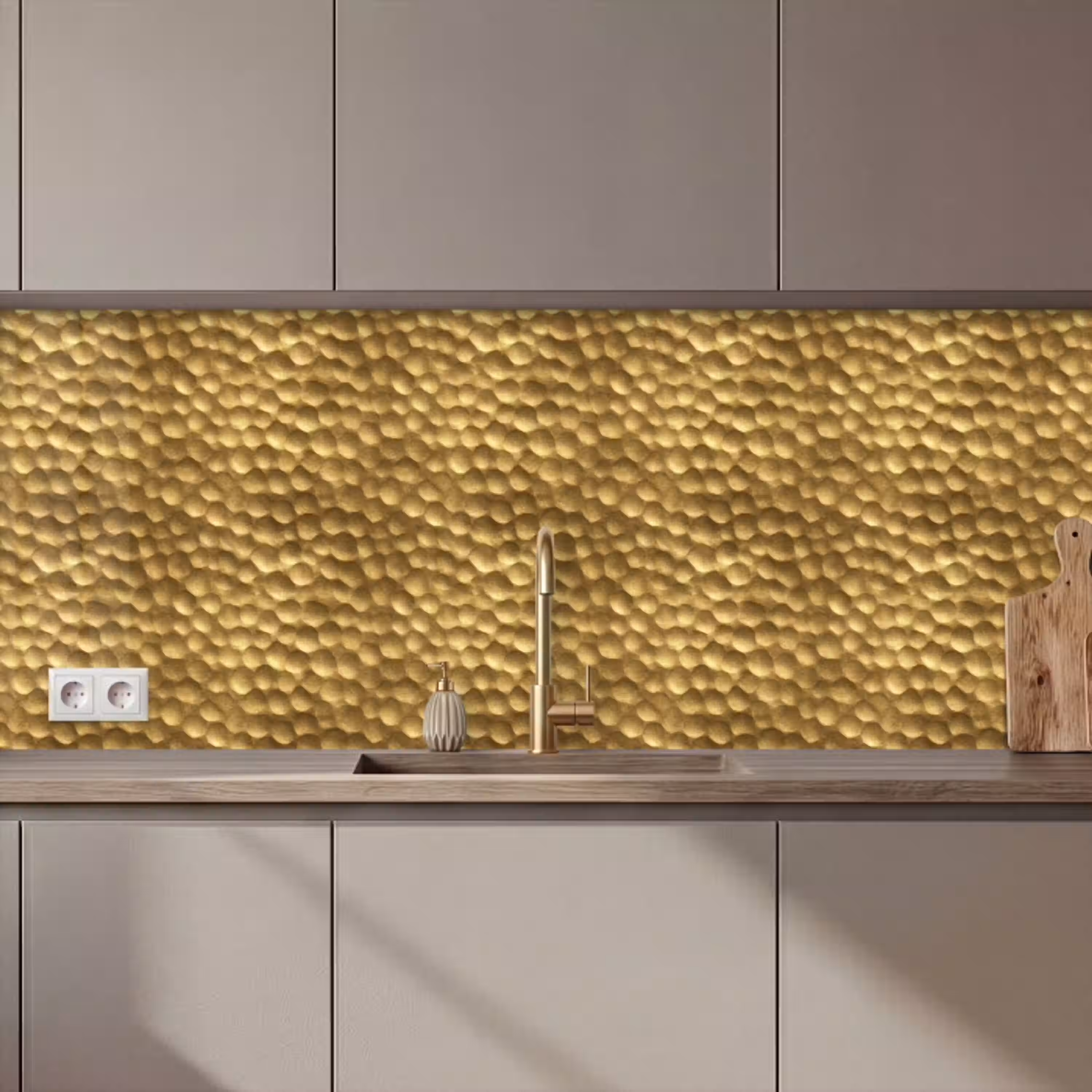 Metaal - Dynamisch - Goud keuken achterwand 2 middel 871 zz_3dshopping