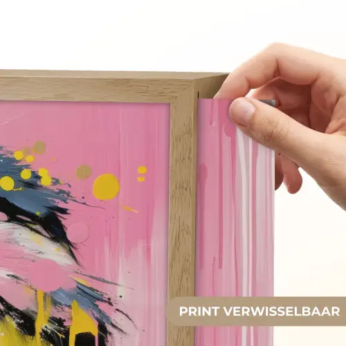 Vogel - Roze - Geel - Blauw Light Box met batterij (Wandlamp) middel -USP_websiteprintNL