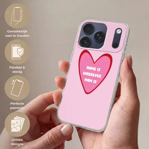 Quote - Moeder - Roze Telefoonhoesje iPhone 17 Pro klein -sfeer3_NL