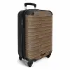 Bruin hout met fijne horizontale nerfstructuur NBS - Handbagage koffer - Volwassenen Unisex middel -productfoto_3d