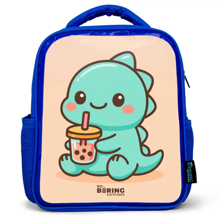Kawai - Dino - Bubbletea Kinderrugzak - Blauw middel -3d