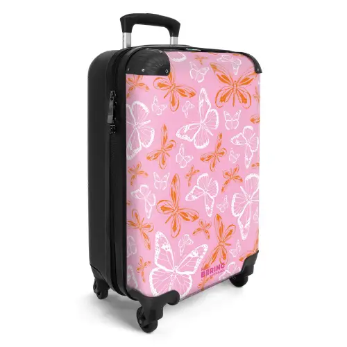 Patroon van gekleurde vlinders NBS - Handbagage koffer - Unisex middel -productfoto_3d