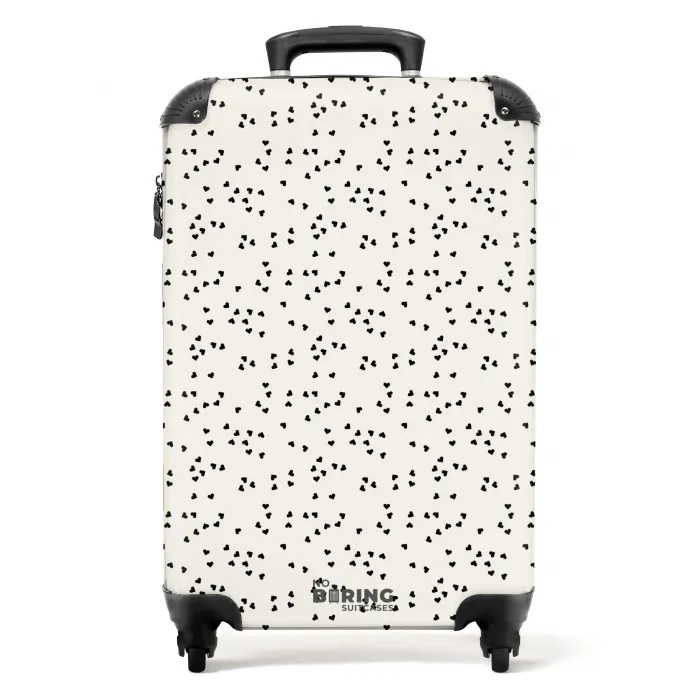 Valentijn verspreide hartjes patroon zwart NBS - Handbagage koffer - Kinderen Unisex middel -productfoto_recht