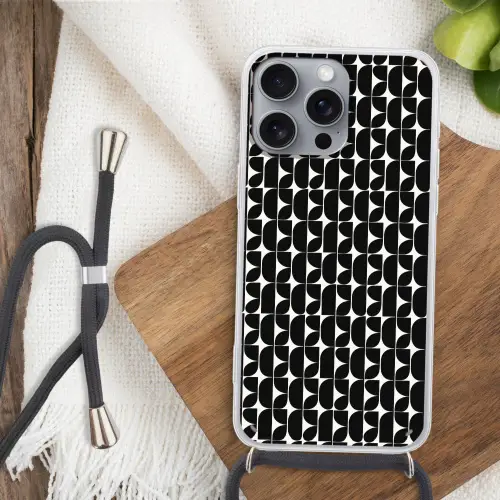 Modern - Geometrisch - Zwart Hoesje iPhone 16 Pro Max met koord klein 804 -sfeer4
