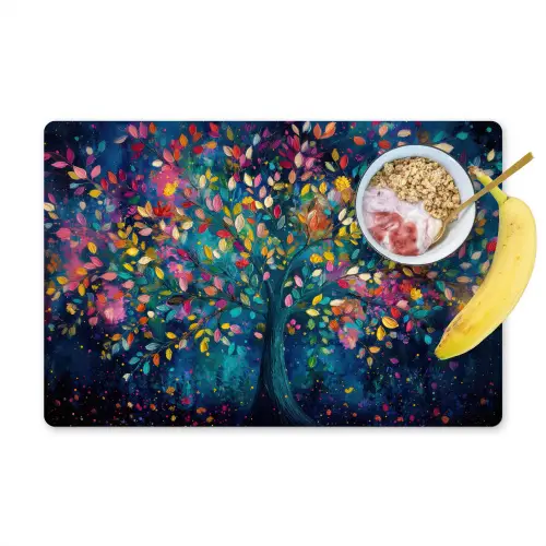 Kleurrijk - Boom - Magisch - Abstract Placemat vinyl groot -zzzproduct_Kitchenyeah-website
