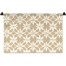 Bloemen - Patroon - Beige Wandkleed katoen klein 269 -zz3d