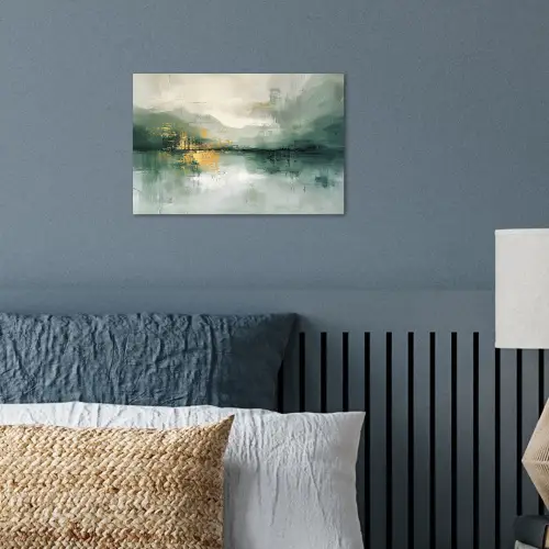 Groen - Modern - Abstract - Goud poster papier klein -sfeer2