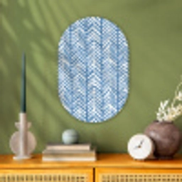 Patroon - Streep - Blauw Wandcirkel Ovaal Forex klein 630 -sfeer2