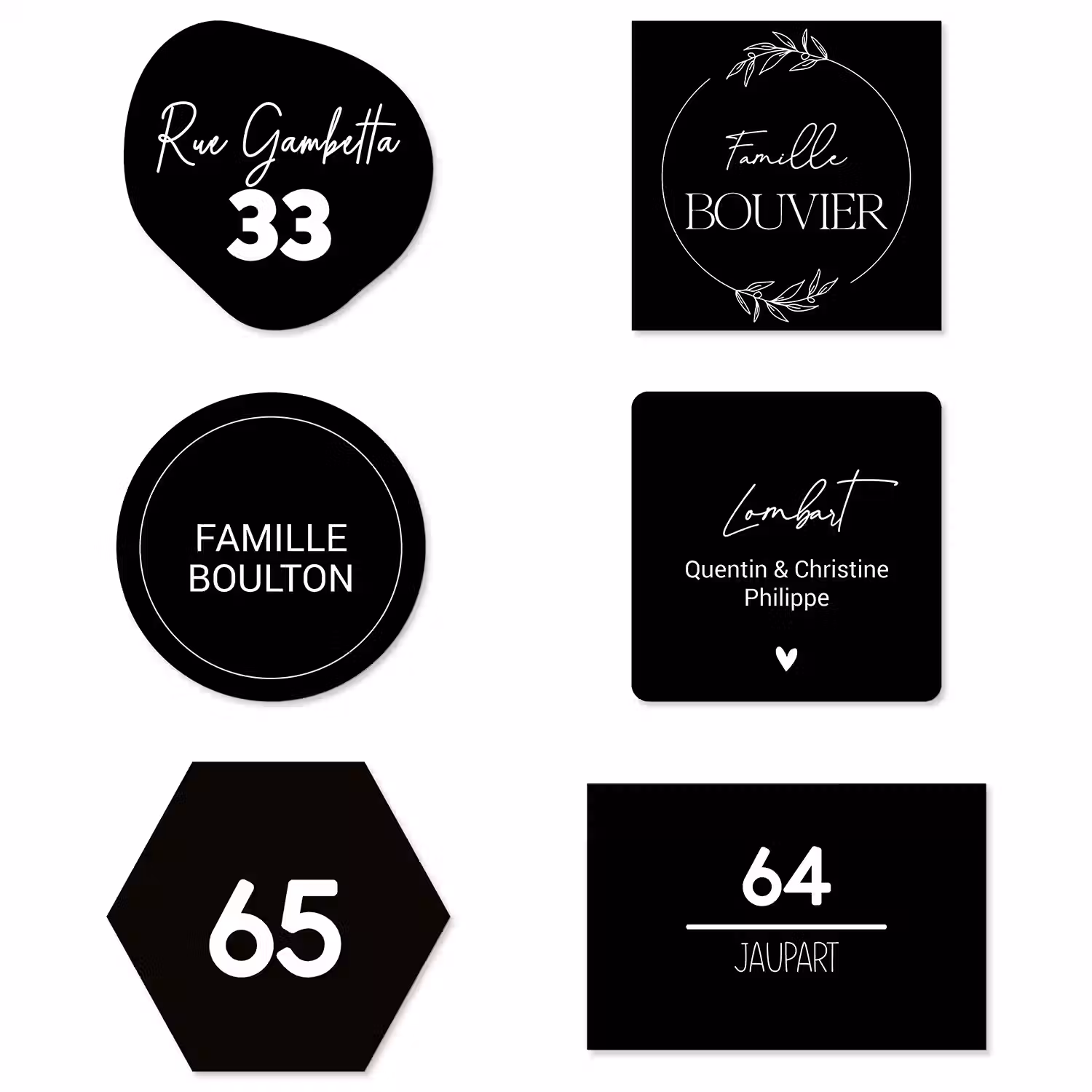 Numero De Maison Noir