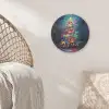Kerstboom - Kerst - Abstract - Kleurrijk Akoestische PET Vilt - Rond klein -sfeer4