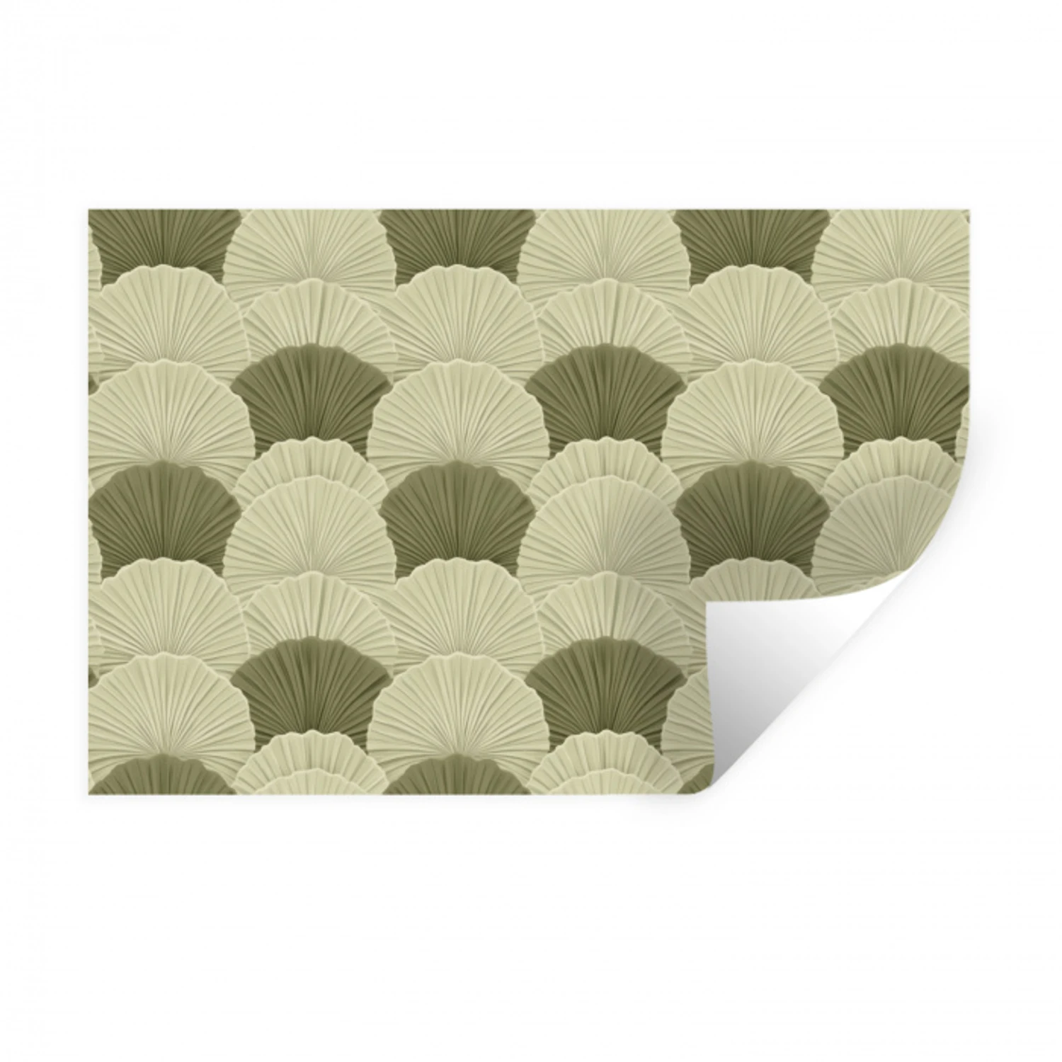 Bladeren - Structuur - Groen Muursticker klein 286 -3d