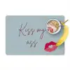 Kiss my ass - Lip - Blauw Placemat vinyl groot -zzzproduct_Kitchenyeah-website