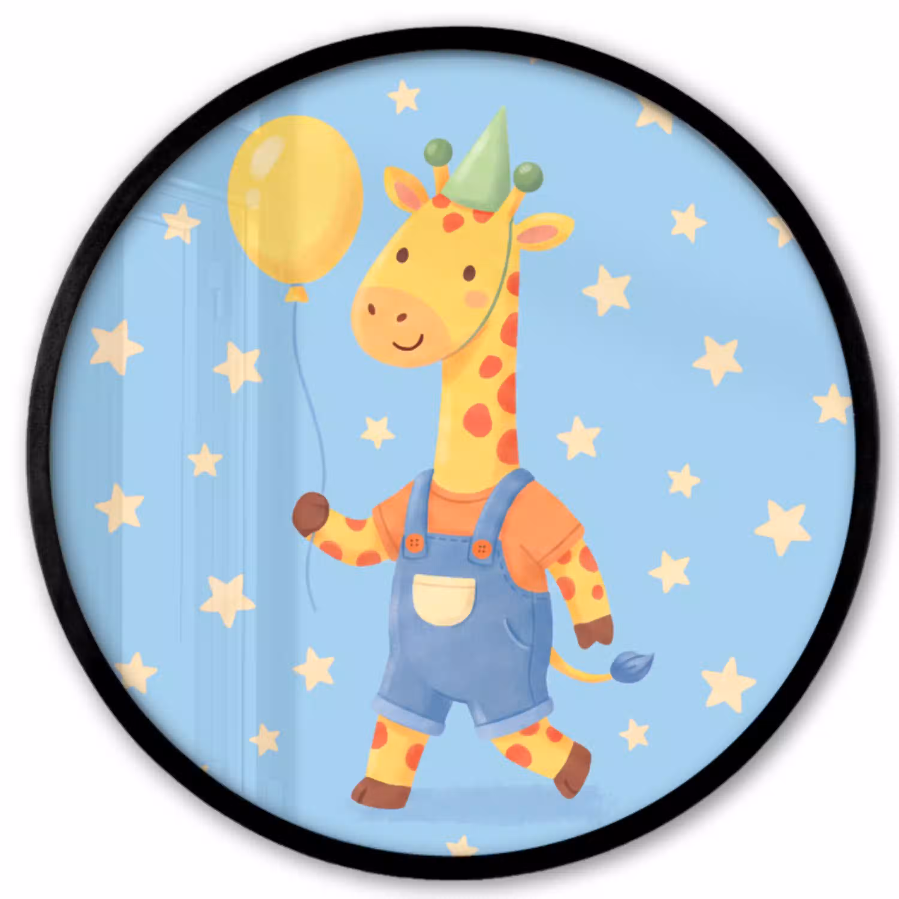 Dieren - Giraffe - Ballon - Feest - Kinderkamer Fotolijst rond zonder passe partout klein -3d