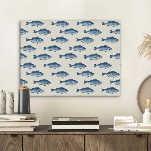 Vis - Patroon - Blauw PET vilt klein 837 -sfeer1