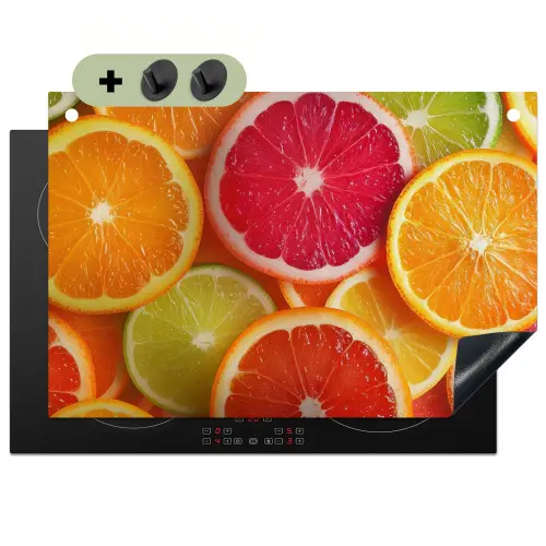 Fruit - Kleurrijk - Close up Inductie beschemer met haakjes klein -3d