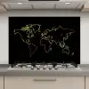 Gouden wereldkaart op een zwarte achtergrond keuken achterwand spatscherm klein -3d_website