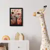 Levensboom - Bloemen - Roze - Hippie - Kunst fotolijst zwart zonder passe partout klein -usfeer4_kinderkamer