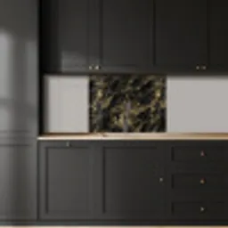 Marmer - Zwart - Goud keuken achterwand 2 middel 865 -sfeer1