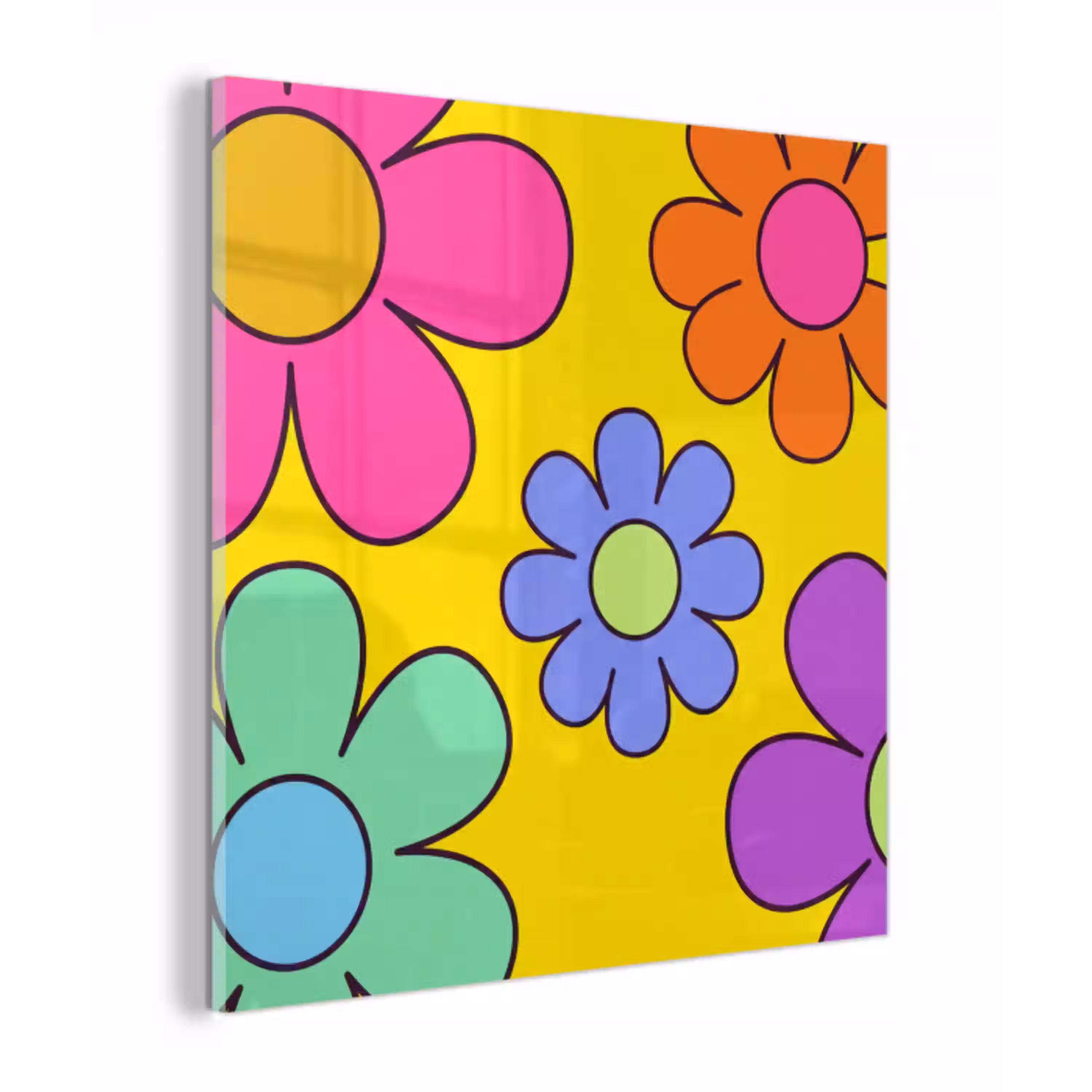Bloemen - Illustratie - Kleurrijk plexiglas 5mm klein -z3d