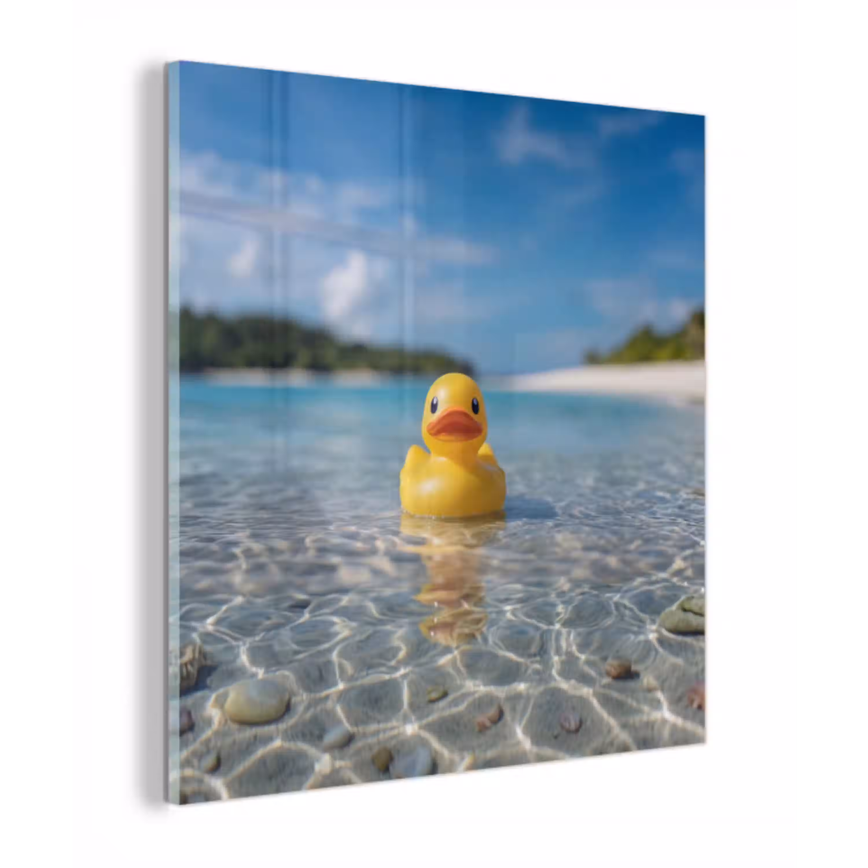 Tropisch - Badeend - geel plexiglas 5mm klein -z3d