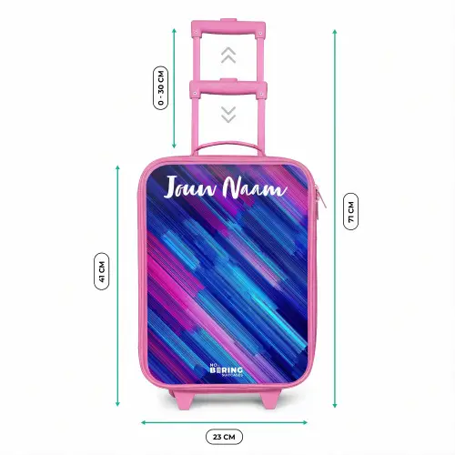 Neon - Strepen - Abstract - Blauw - Roze Kinderkoffer - Roze klein -productfoto_formaten
