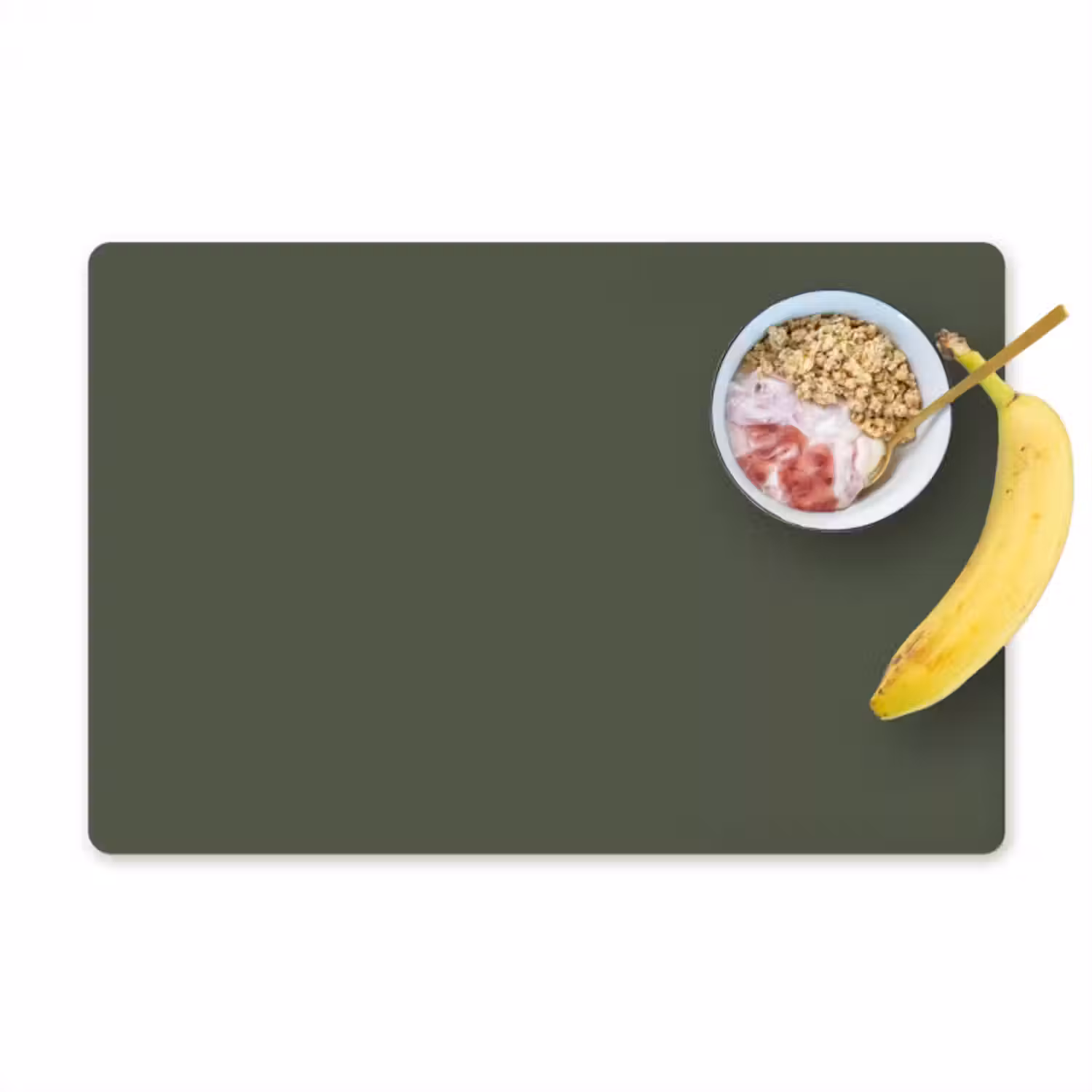 Placemat - 6 stuks - Groen - Effen kleur - Olijfgroen