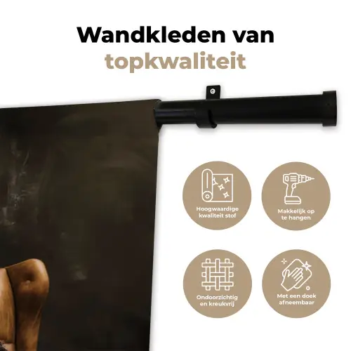 Hert - Zonnebril - Zwart - Pak Wandkleed katoen klein -sfeer2