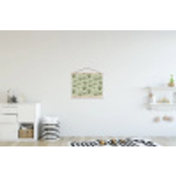 Waaier - Blad - Groen textielposter latten blank klein 122 -kinderkamer