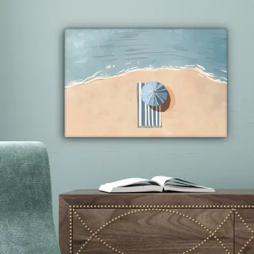 Strandlaken - Strepen - Parasol - Strand canvas 2cm klein -sfeer4