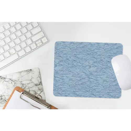 Golven - Ritmisch - Blauw muismat rubber klein 262 -witbureau
