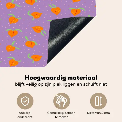 Paars - Oranje - Perzik Inductie beschemer met haakjes klein 777 -ky-onderkant-nl