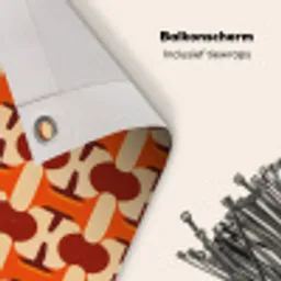 Geometrisch - Retro - Oranje Balkonbeschermer Duitsland klein 596 -closeup_NL