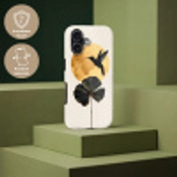 Zwarte kolibrie - Bloem - Gouden cirkel Toughcase MagSafe Apple iPhone 17 klein -USP_PrintM_DE