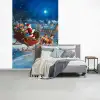 Kerstman - Rendier - Kerst - Sneeuw fotobehang vinyl groot -slaapkamer