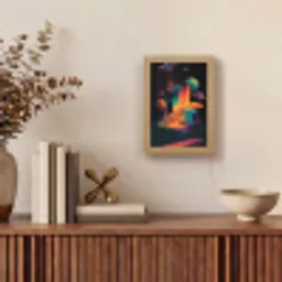 Abstract - Trappen - Mens - Planeten Light Box met kabel (Tafellamp) klein -sfeer2