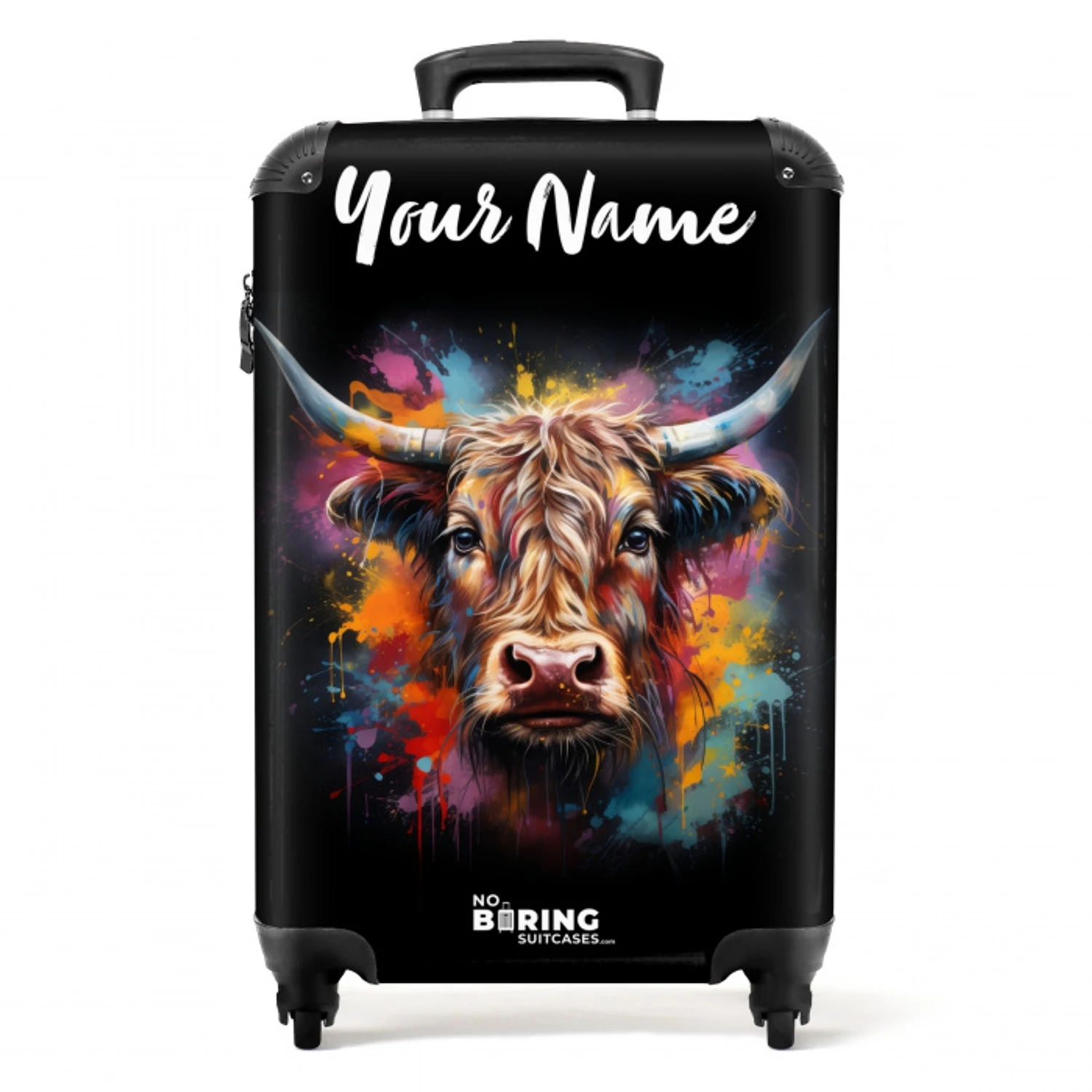 Schotse Hooglander als Graffiti Art NBS - Handbagage koffer - Kinderen Unisex middel -productfoto_recht
