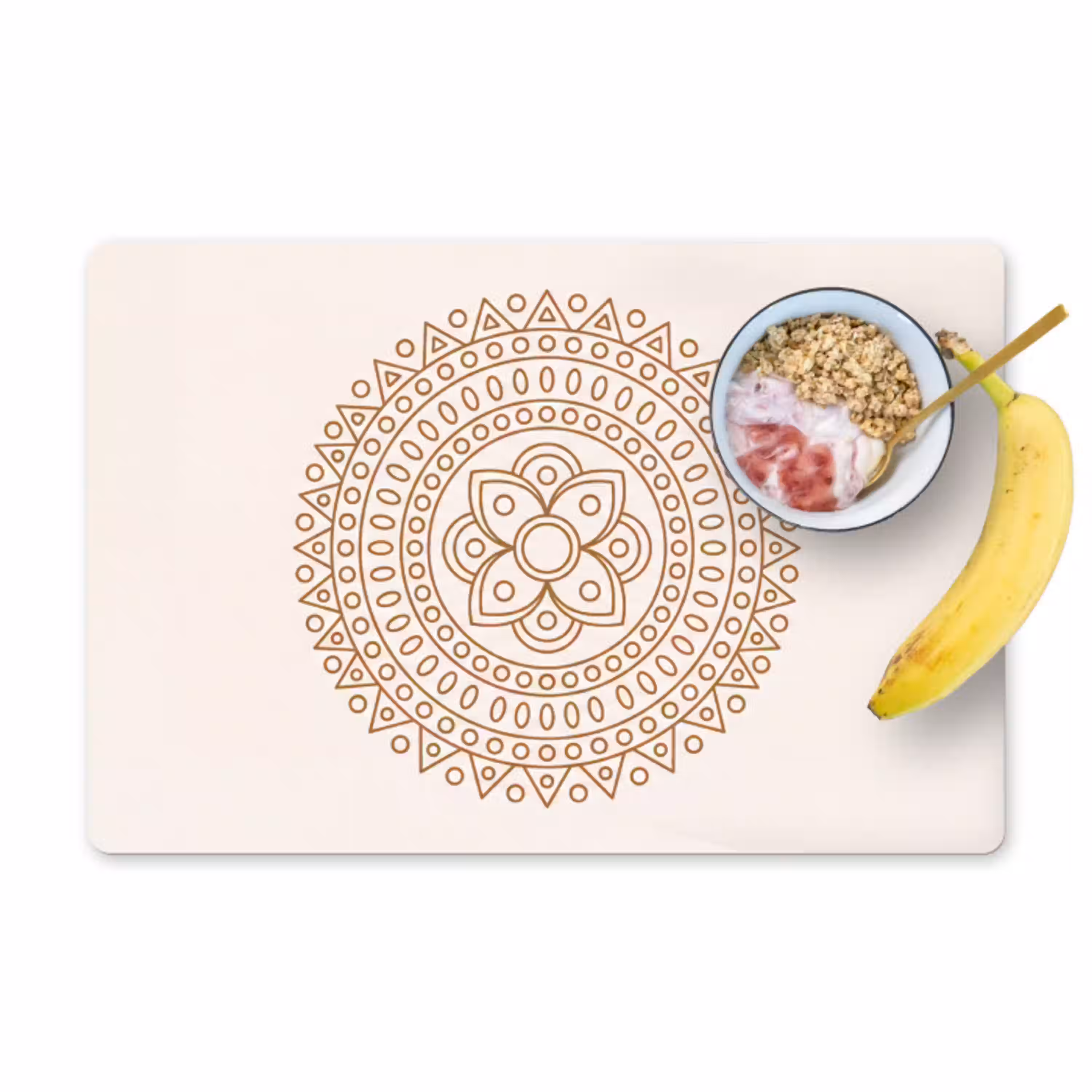 Mandala - Geometrisch - Abstract - Oosters - Bruin Placemat vinyl groot -zzzproduct_Kitchenyeah-website