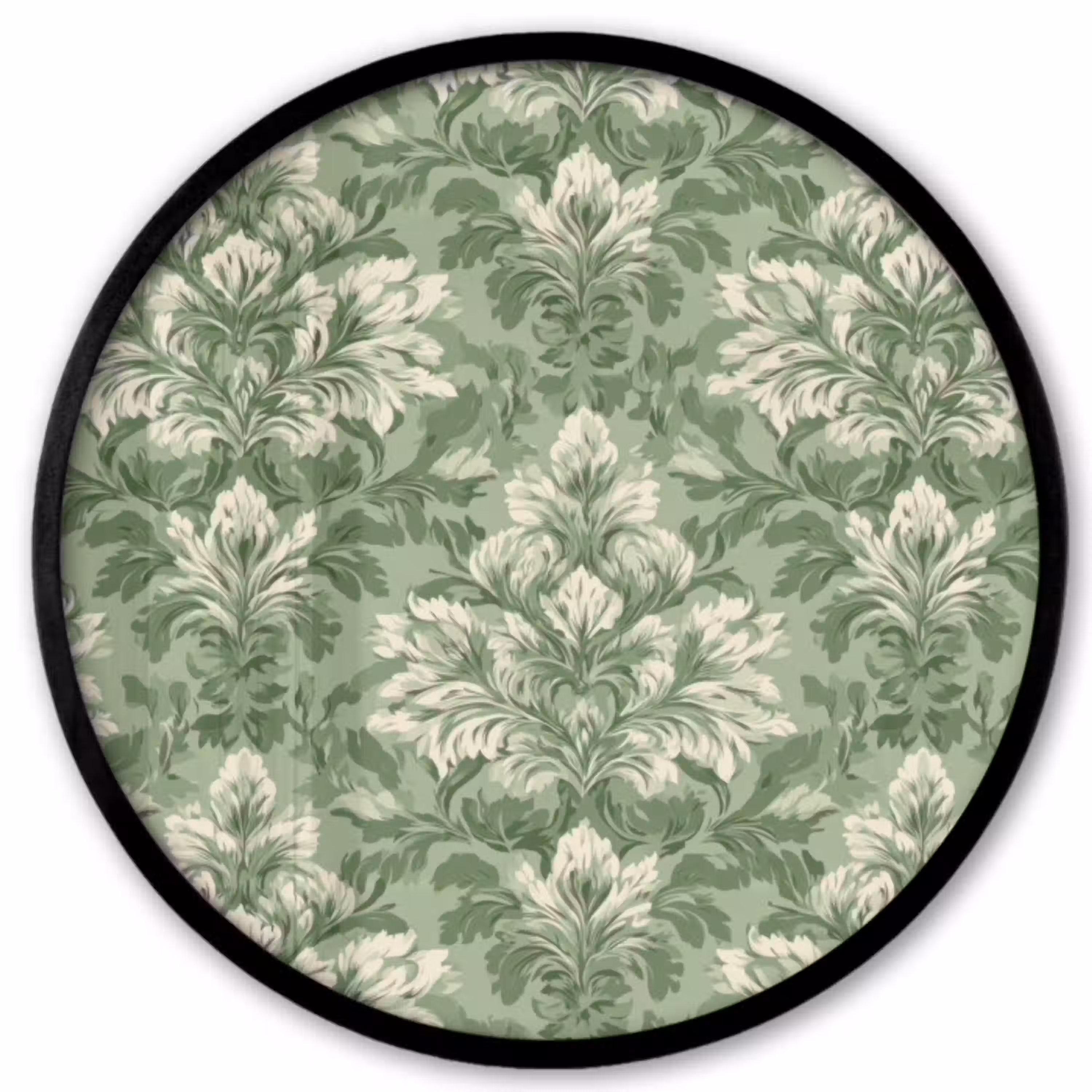 Sierlijk - Lichtgroen - Planten - Patroon - Getailleerd Fotolijst rond zonder passe partout klein 856 -3d
