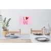 Love - Roze - Hart - Valentijn Muursticker klein -eettafel