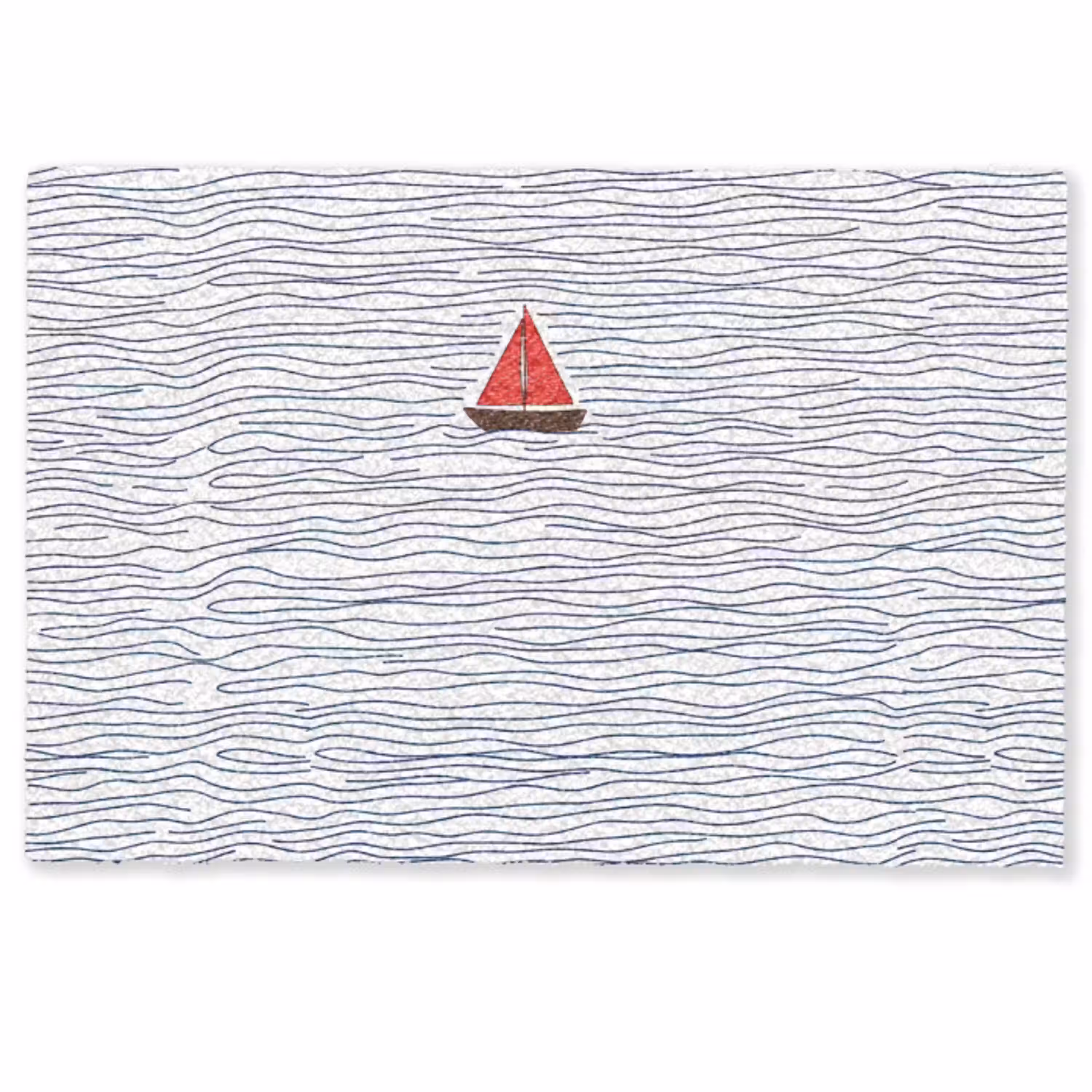 Boot - Water - Rood - Illustratie - Minimalistisch Deurmat klein -zkaufland3d