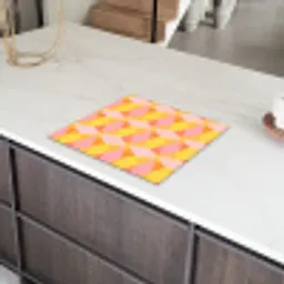Kleurrijk - Ruitpatroon - Bladvormen Inductie beschermer vinyl 3mm middel 274 -sfeer8