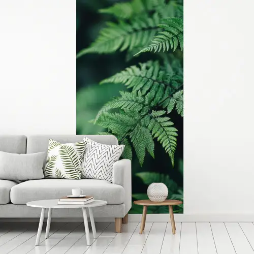 Varenblad - Groen - Structuur - Wazig fotobehang vinyl groot -woonkamer